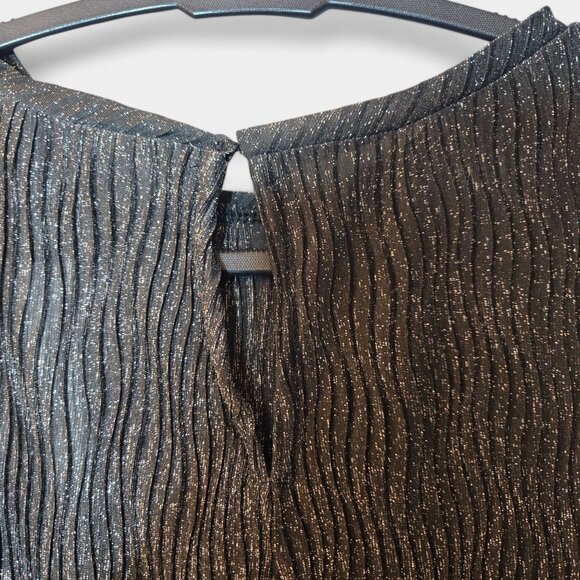 Mango Lurex Opening Maxi Dress Black Short Sleeve Shimmery Event Prom 6 NWT - Picture 9 of 16